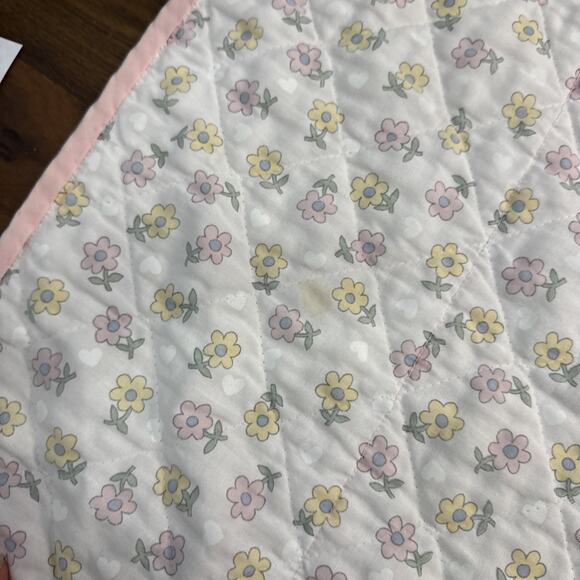 Vintage Precious Moments Pink Baby Blanket Duck Girl White 42x32.5 - Picture 4 of 4